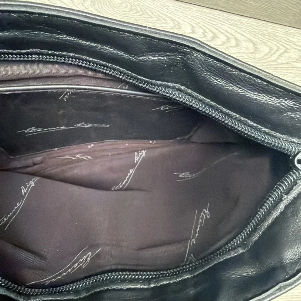 Vintage Etienne Aigner Black Leather Purse Handbag Bag Woman's Clutch Very Nice